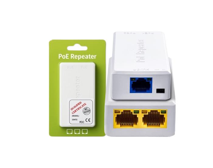 POE REPEATER - SMART POE EXTENDER UPTO 100M SUPPORTS 2 CAMERA'S POE EXTENSION NETWORKING DEVICES - NO EXTERNAL POWER REQUIRED
